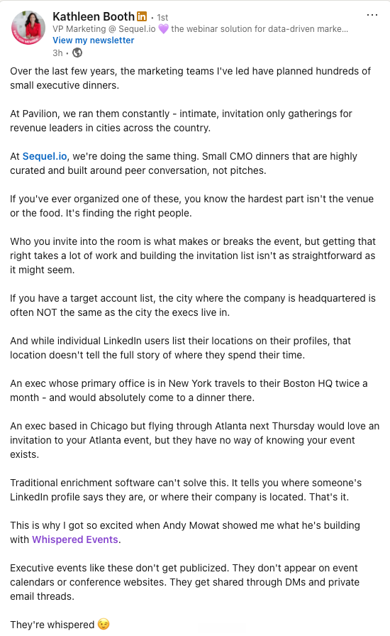 LinkedIn post by Kathleen Booth