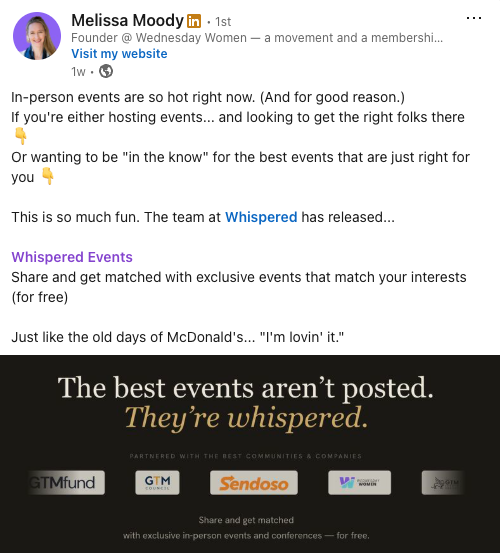 LinkedIn post by Melissa Moody