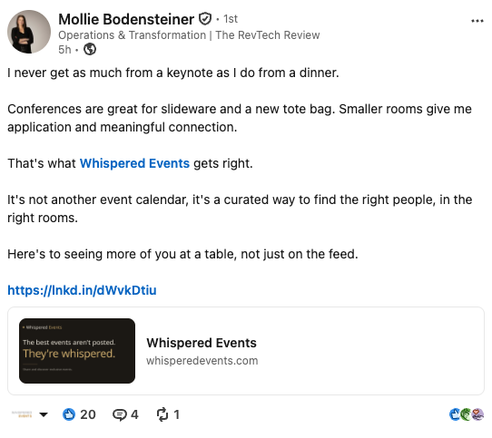 LinkedIn post by Mollie Bodensteiner